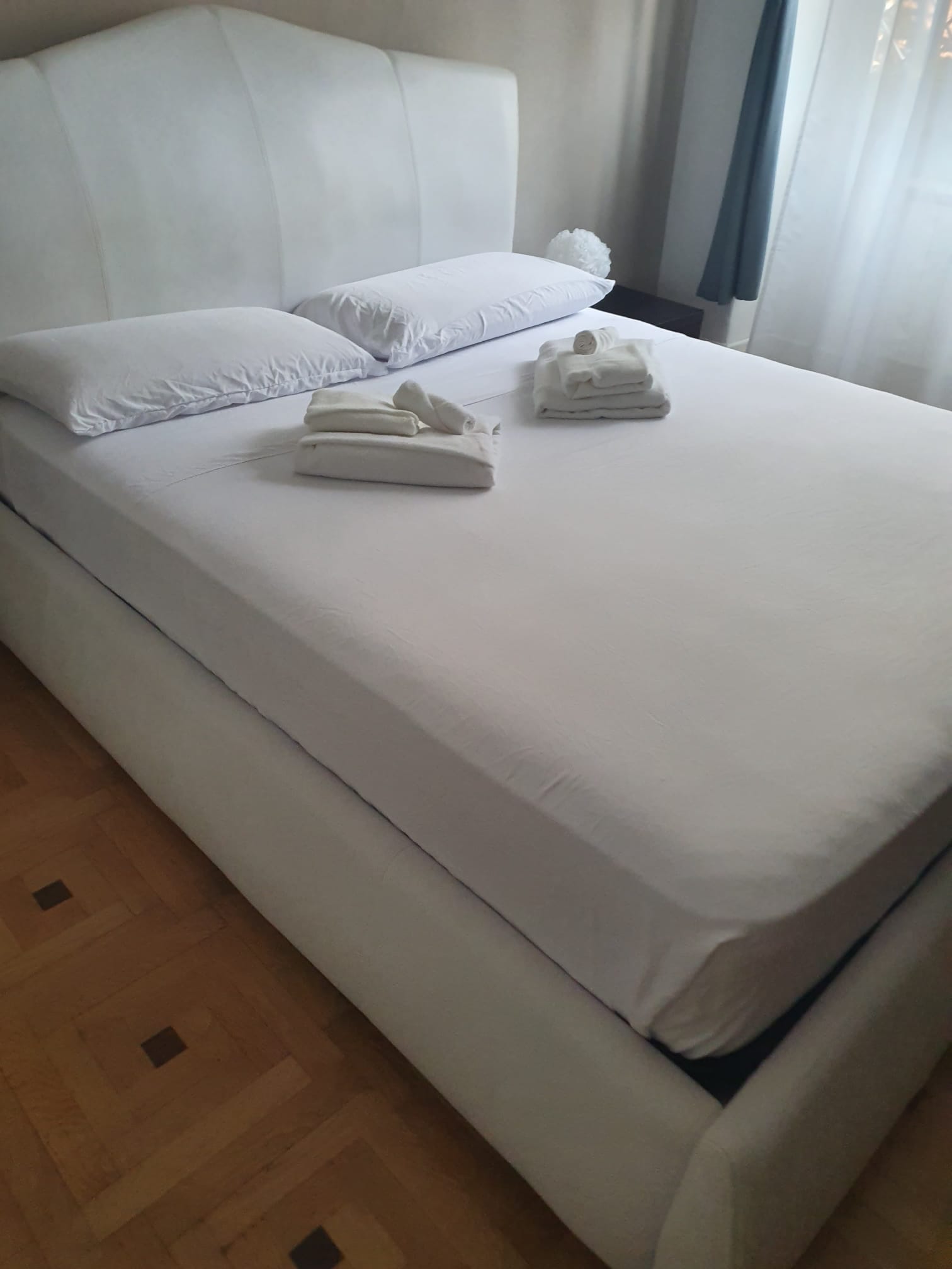 Freshly prepared double bed
